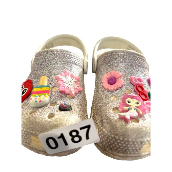 Crocs Girls Shoes Silver/Pink Multi Size 9 - Picture 8 of 8